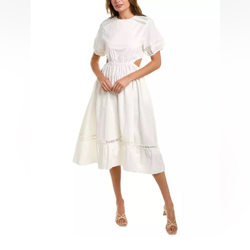 Leota
Lace Trim Poplin Midi Dress Size Small
